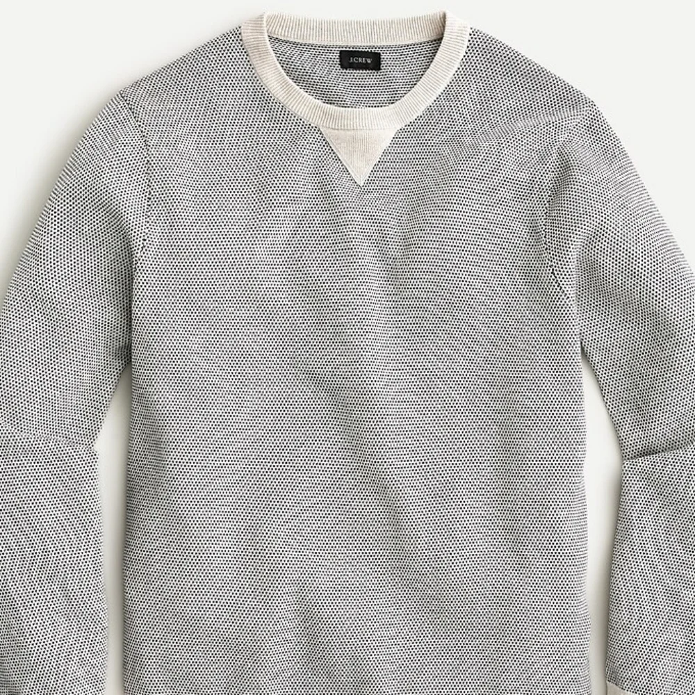 J. Crew Men's Cotton sweater in bird's-eye stitch Crew Neck Size XL